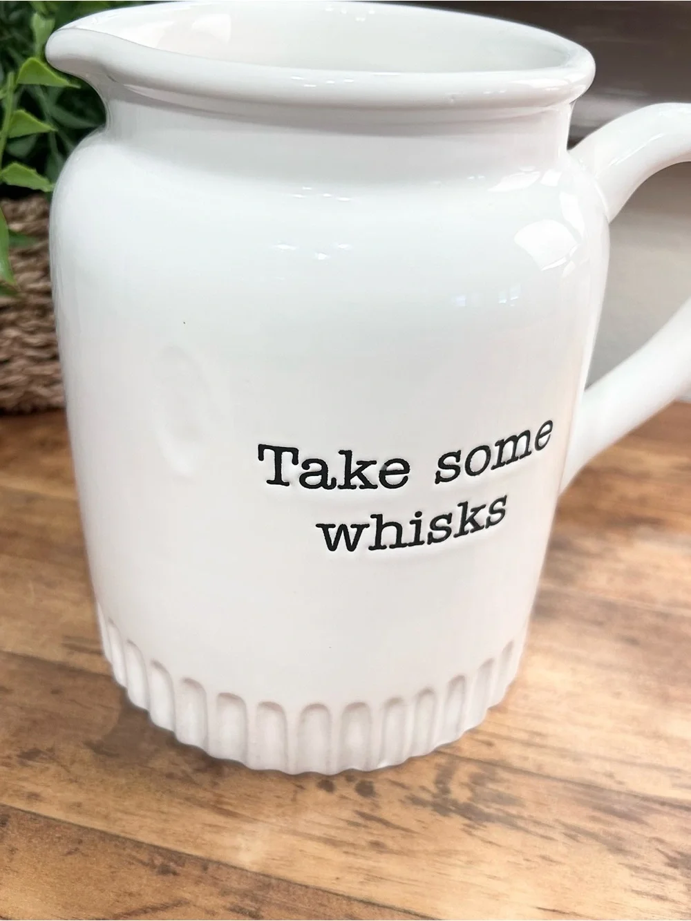 MudPie Take Some Whisks 6.5 Tall 4.5 Wide Decorative Pitcher/Utensil Holder
